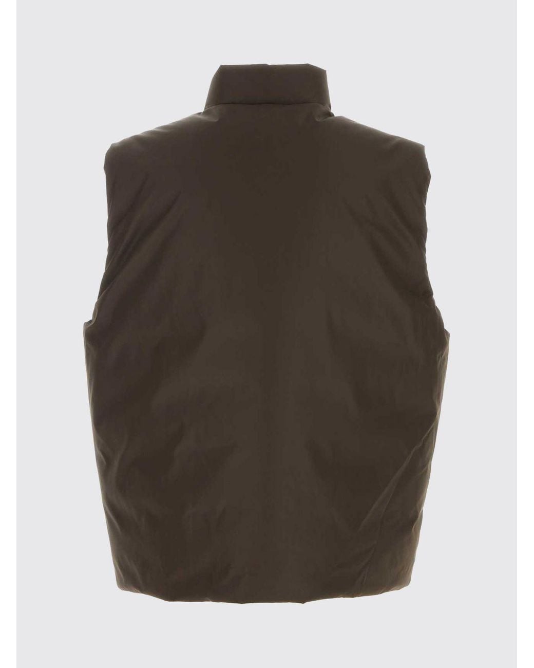 Jil Sander Black Ghost Capsule Padded Nylon Gilet With High Neck And Zip Closure for men