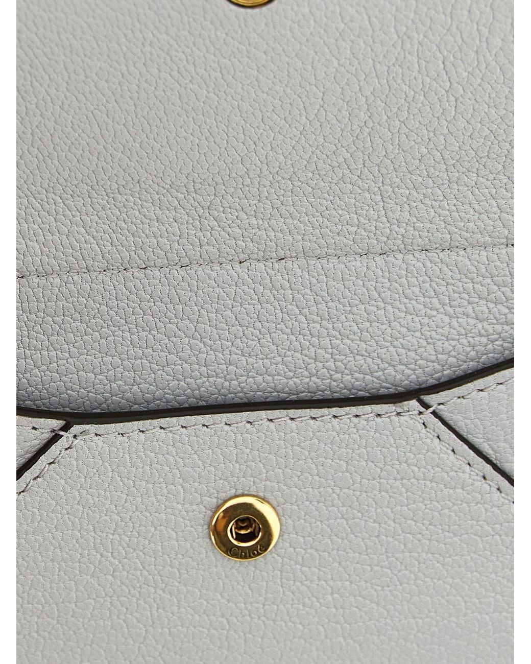 Chloé White ChloÉ Goat Leather Envelope Card Holder With Metal Logo