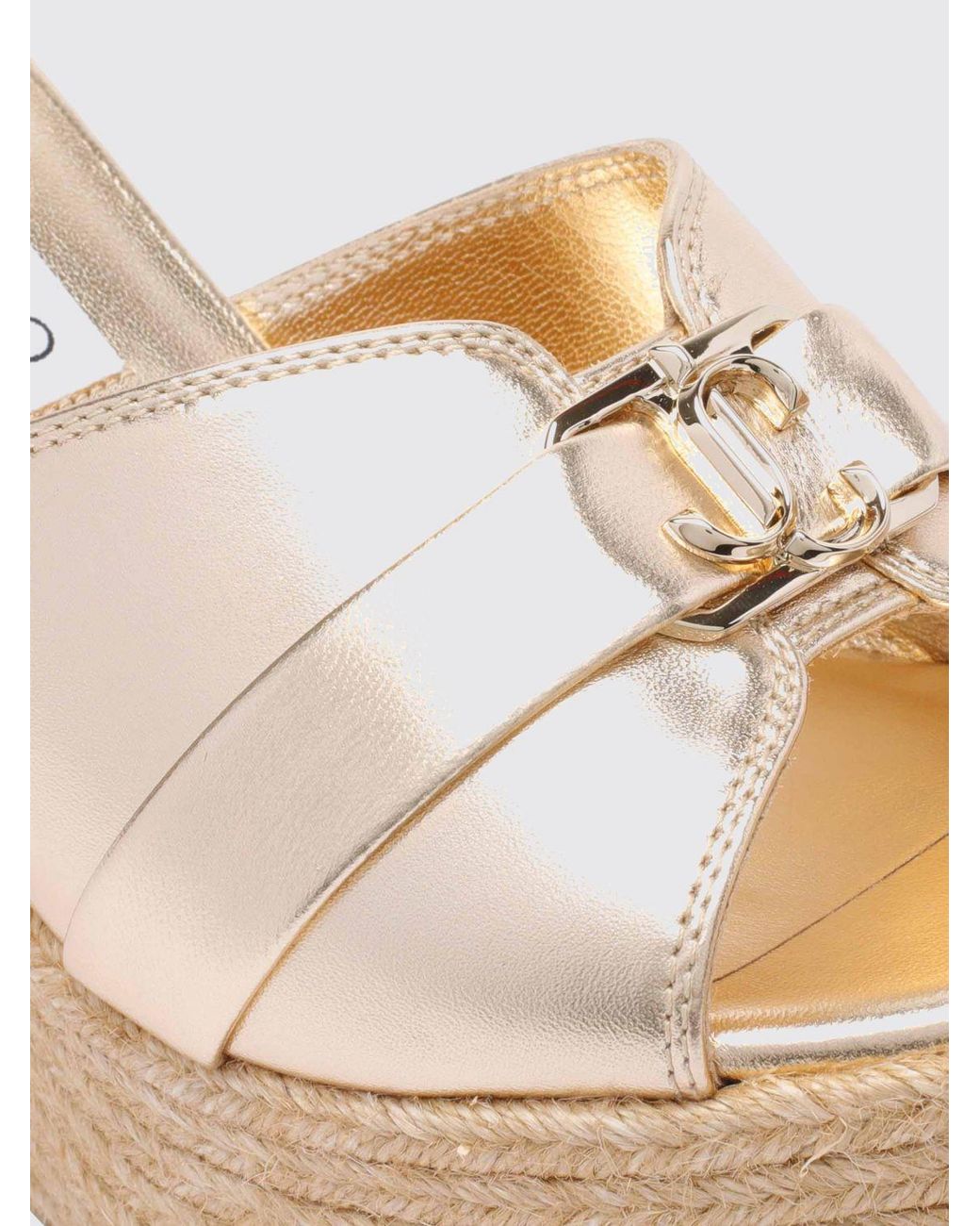 Jimmy Choo Natural Leda High Wedge Sandals