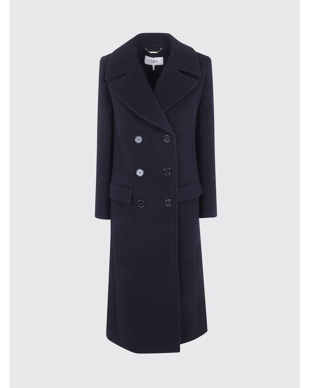 Chloé Blue Chlo&Eacute Long Double-Breasted Coat