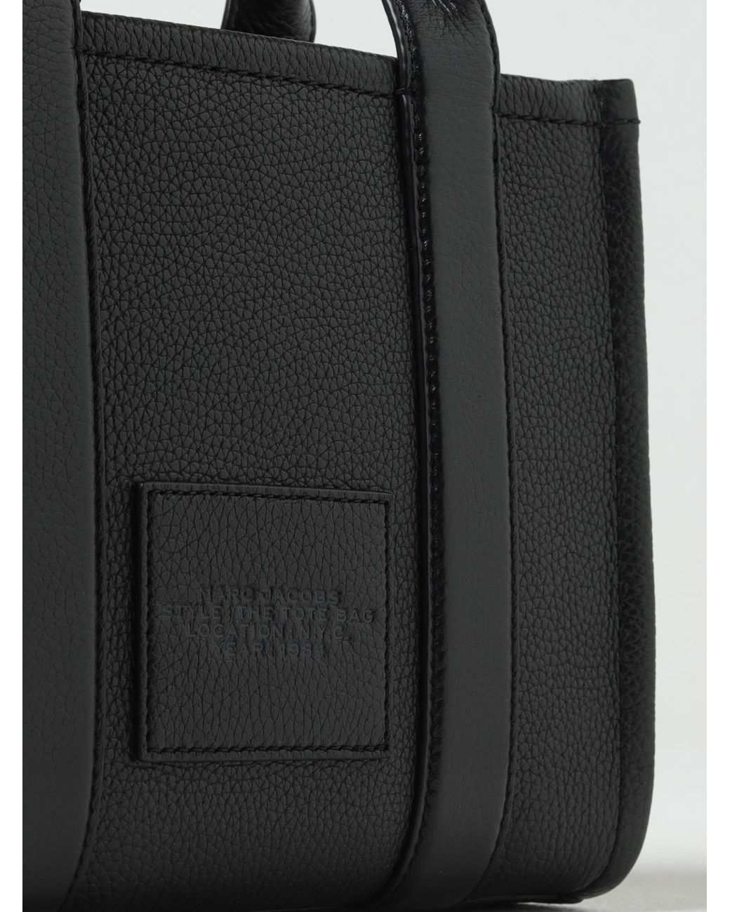 Marc Jacobs Black The Small Tote Bag Aus Genarbtem Leder