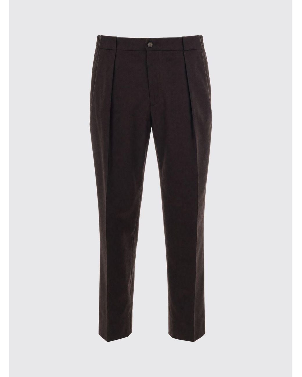 Briglia 1949 Brown Pleated Wool And Cashmere Blend Chino Trousers for men