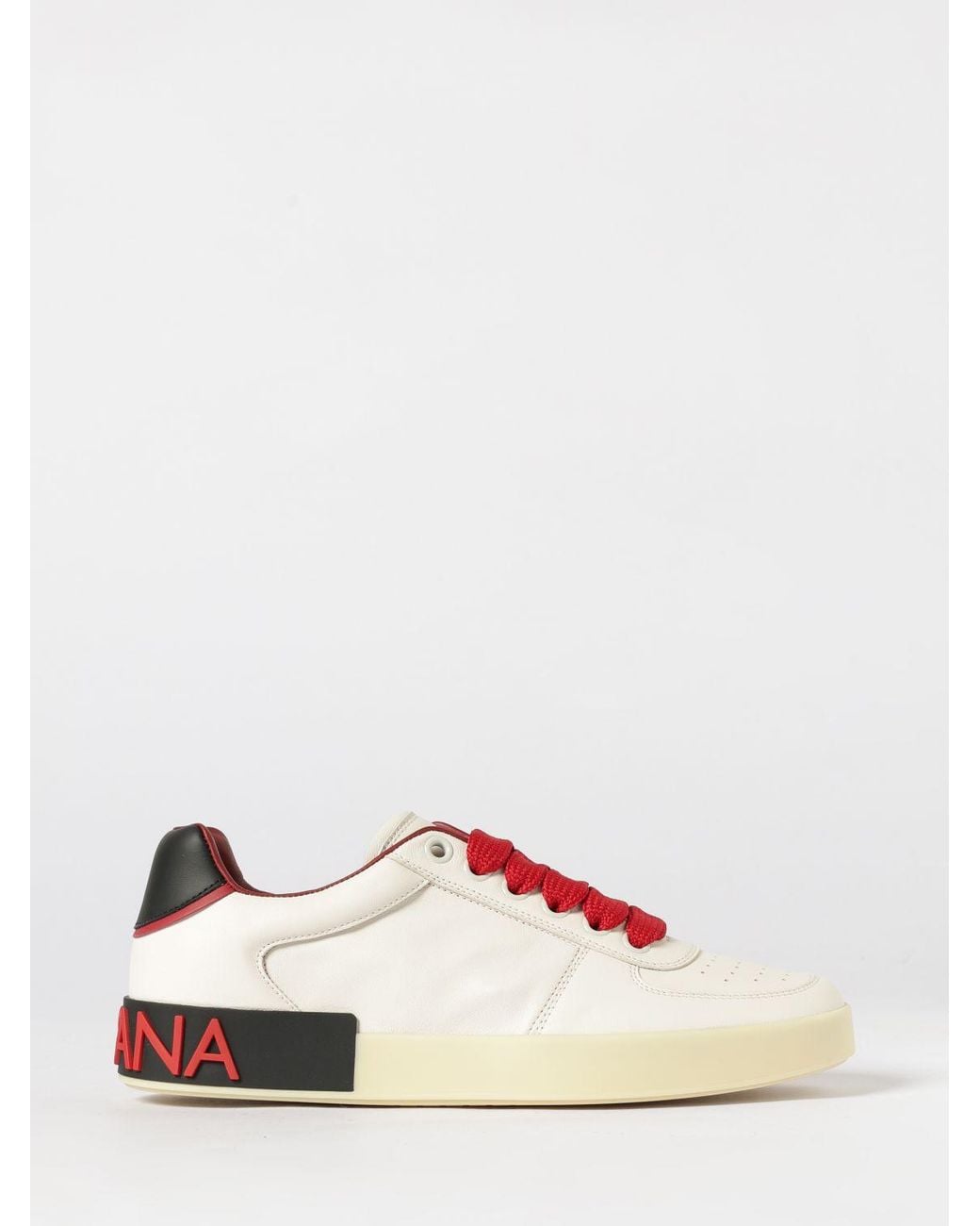 Dolce & Gabbana Pink Dolce &Amp Gabbana Portofino Nappa Leather Sneakers for men