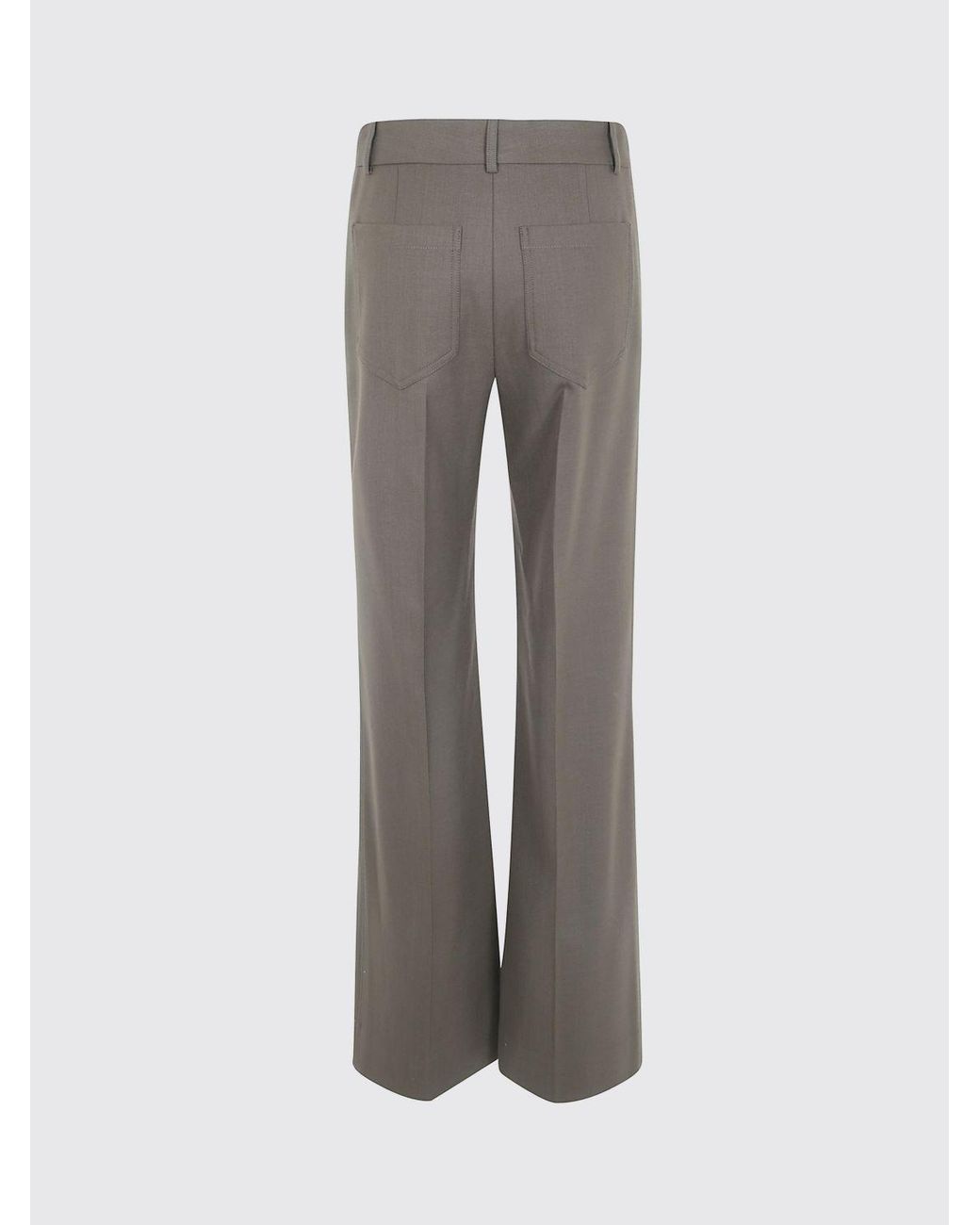 Victoria Beckham Gray Alina Tailored Wide-Leg Trousers