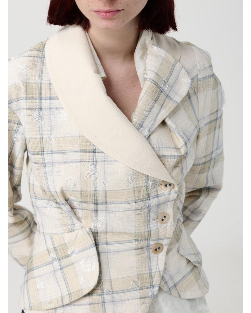 Vivienne Westwood Natural Check Cotton Blend Jacket