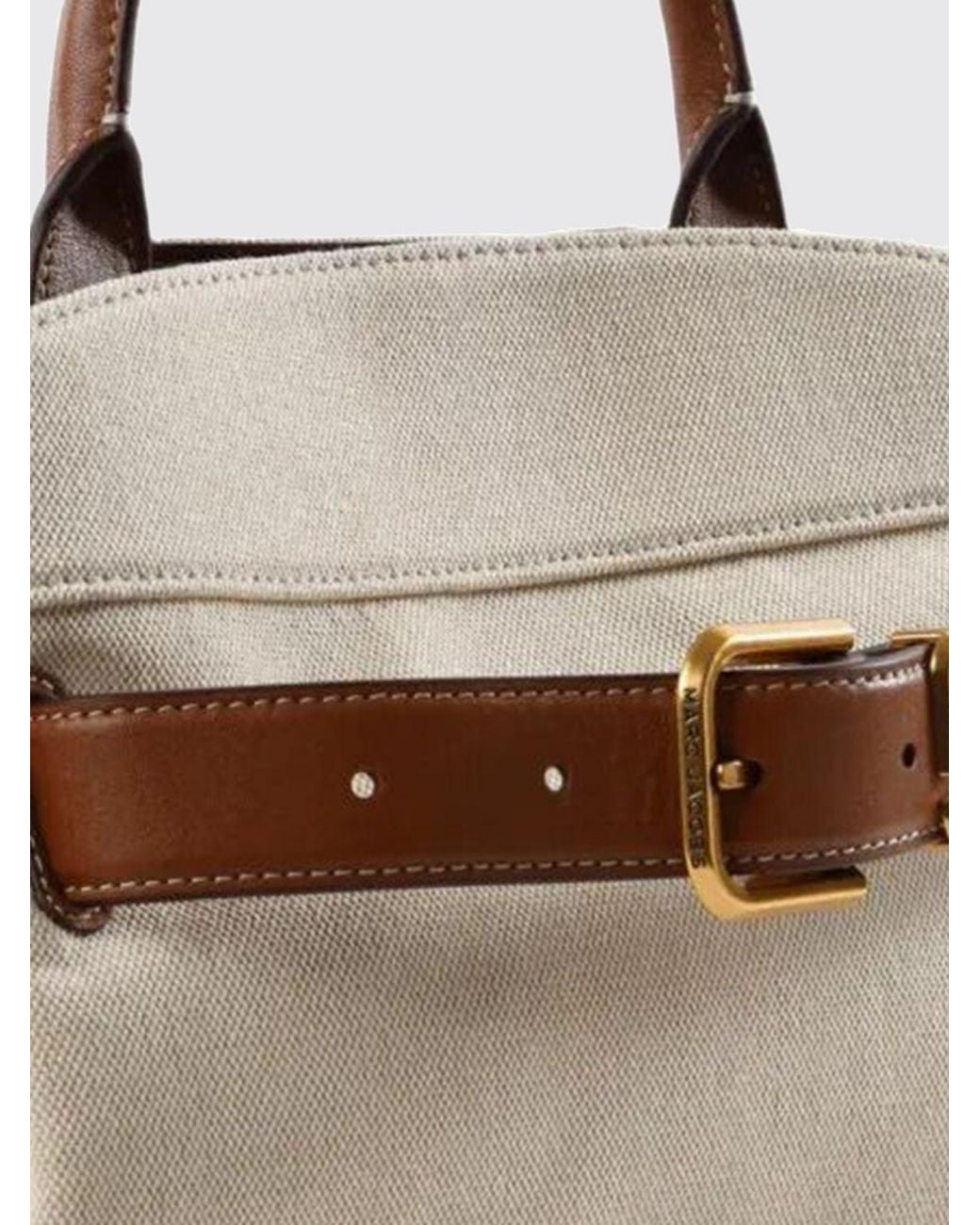 Marc Jacobs Metallic The Satchel Canvas Handbag With Double J Logo