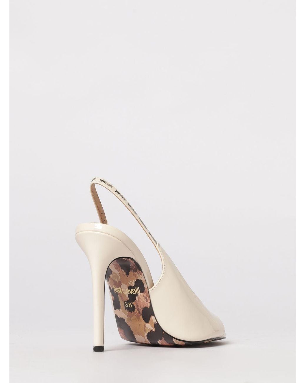 Just Cavalli Natural Faux Leather Sandal