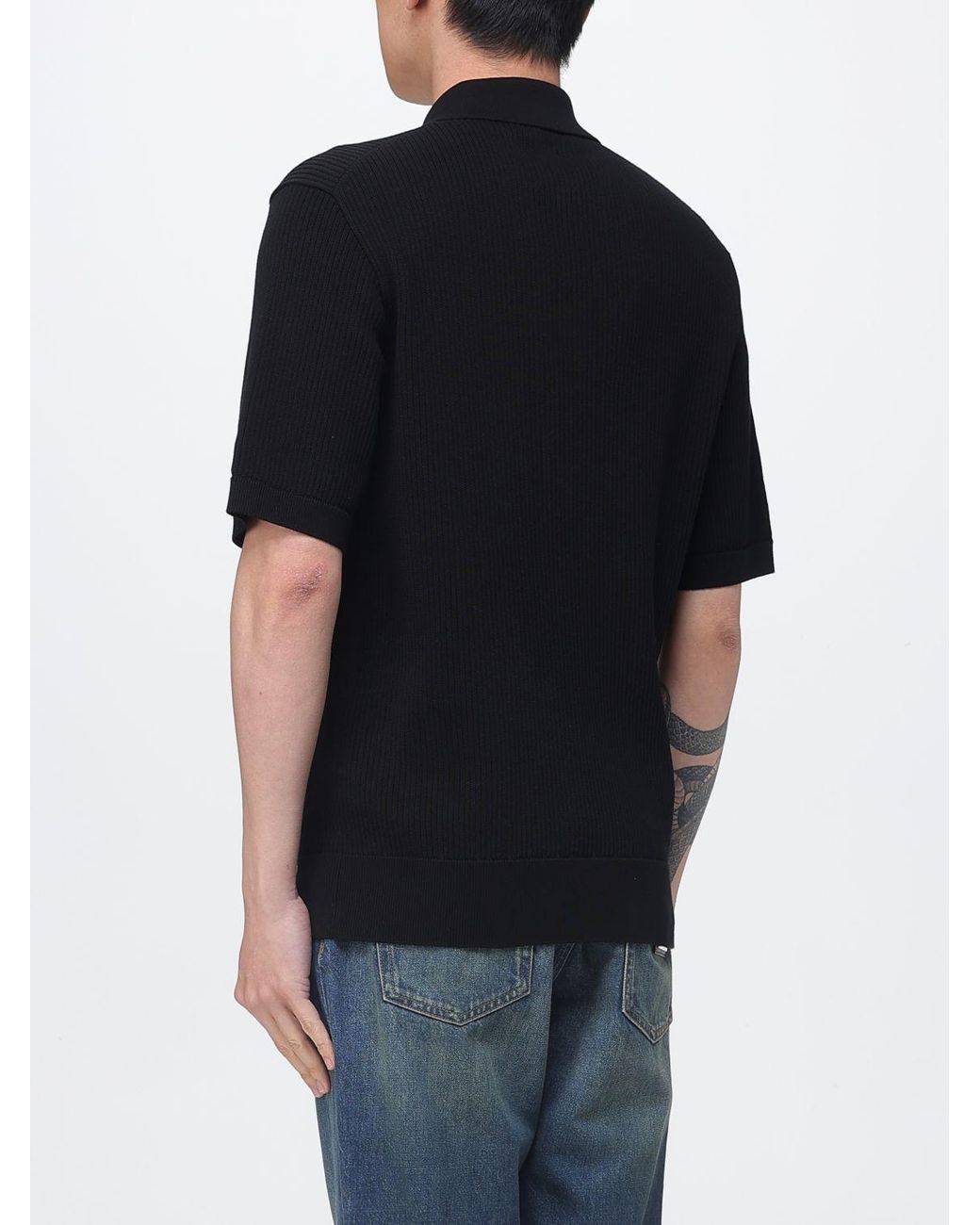 Dolce & Gabbana Black Dolce &Amp Gabbana Cotton Knit Polo Shirt for men