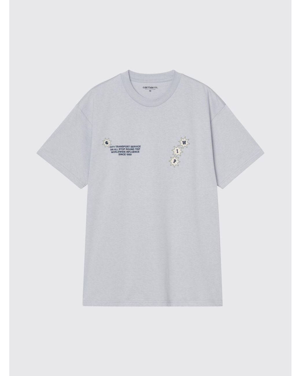 Carhartt Gray Cotton T-Shirt With Logo Print for men
