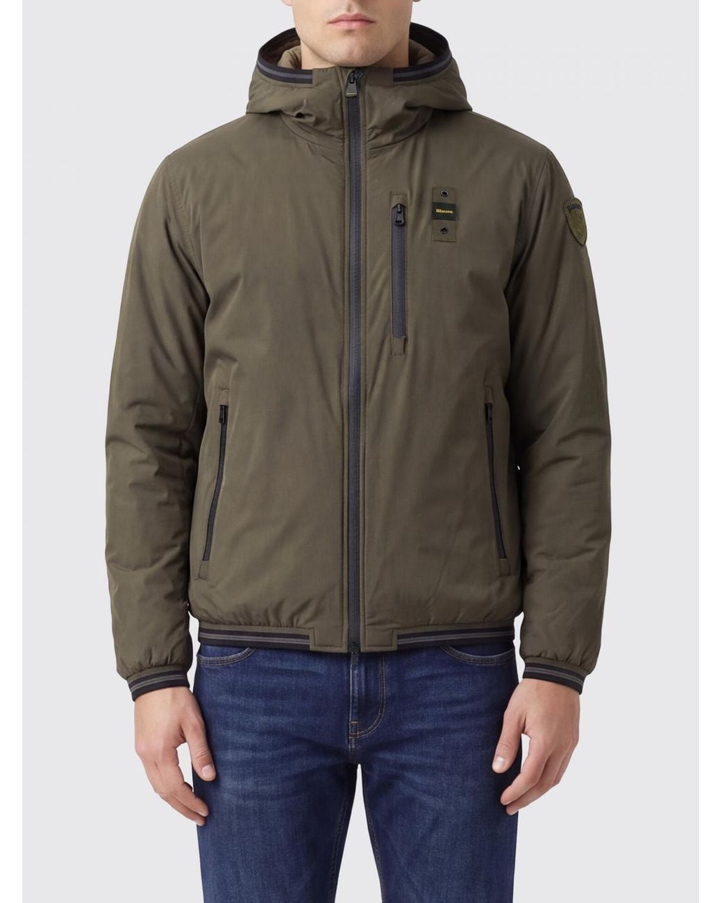 Blauer Brown D-Devon Lightweight Windproof Jacket With Hood And Logo for men