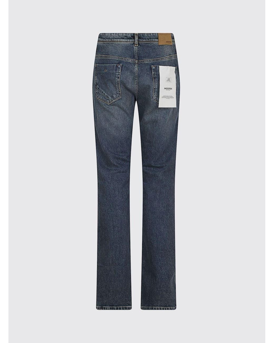 Incotex Blue Straight Leg Five-Pocket Denim Jeans With A Mid-Rise Waist for men