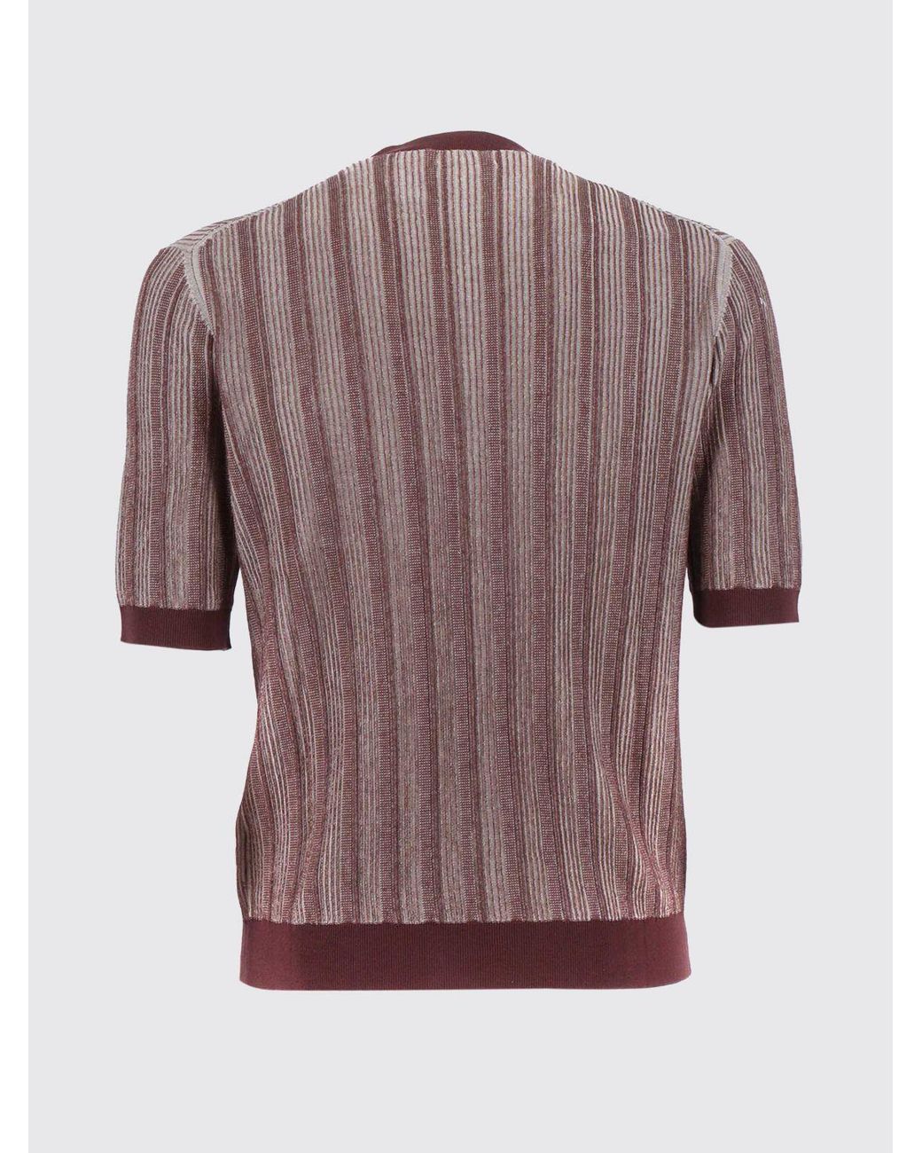 Ballantyne Brown Striped Cotton Sweater for men