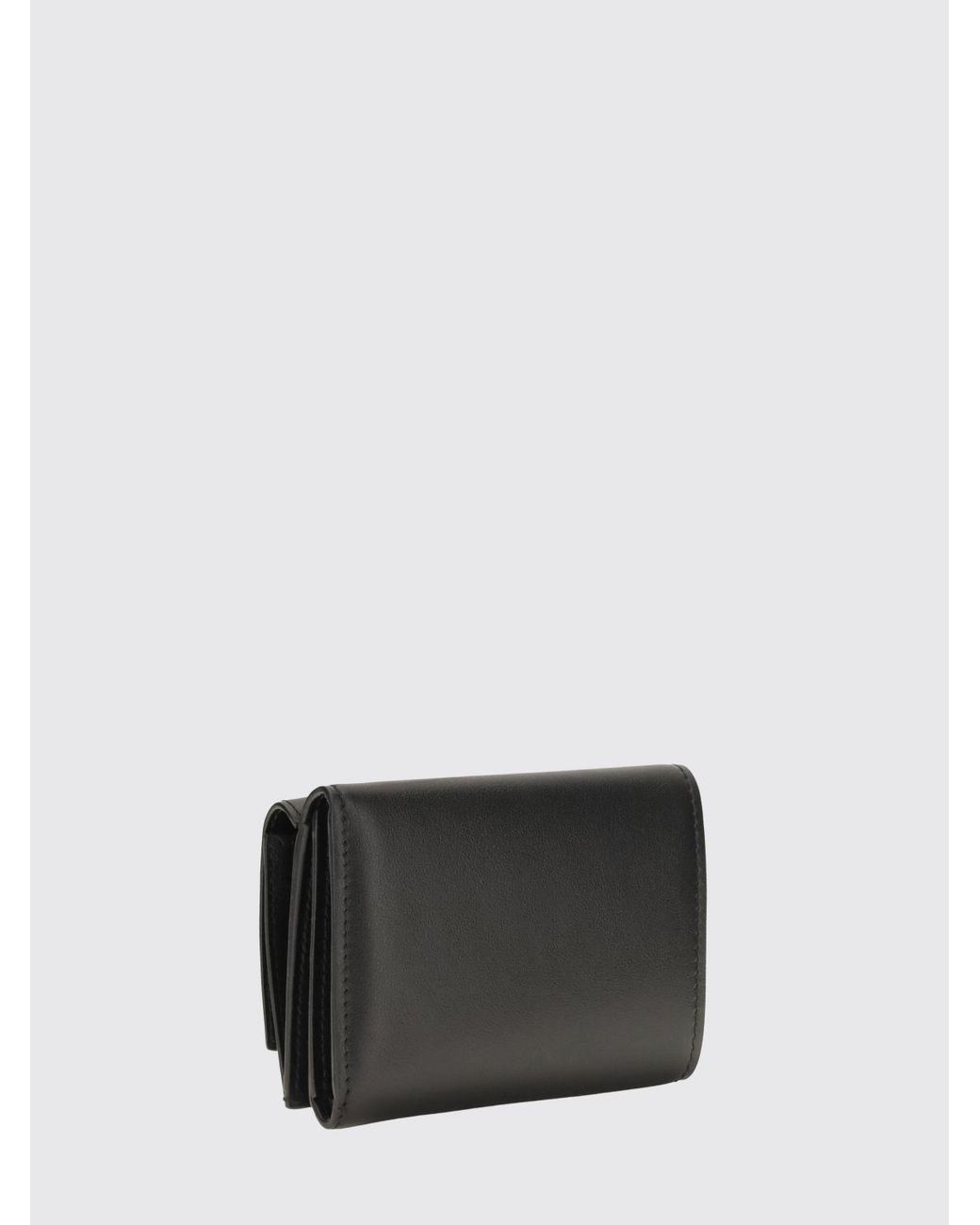 Cartera De Tres Pliegues De Piel Con Monograma Ff Y Cierre A Presión Fendi de color Black