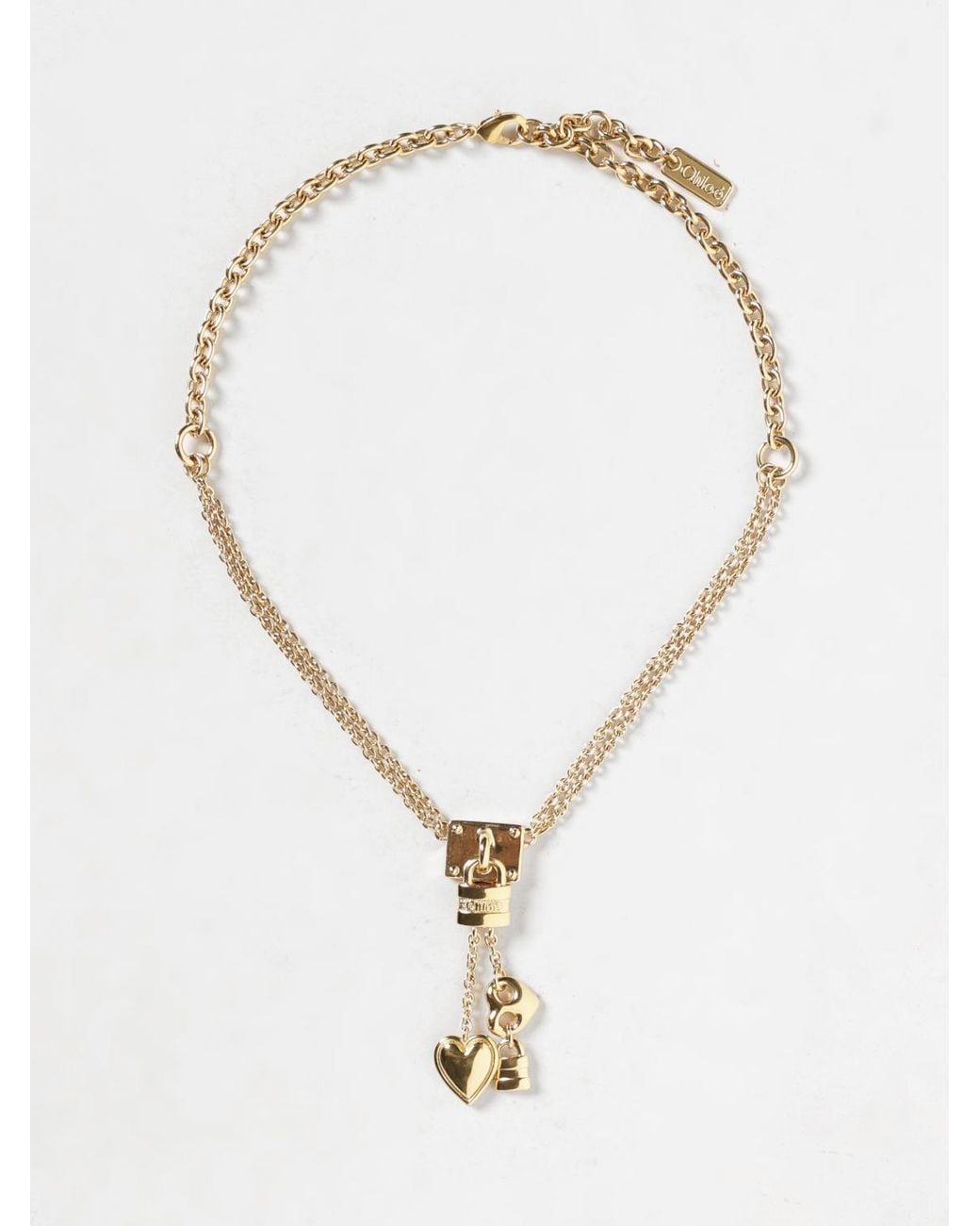 Chloé White ChloÉ -Finish Brass Choker Necklace With Engraved Charm