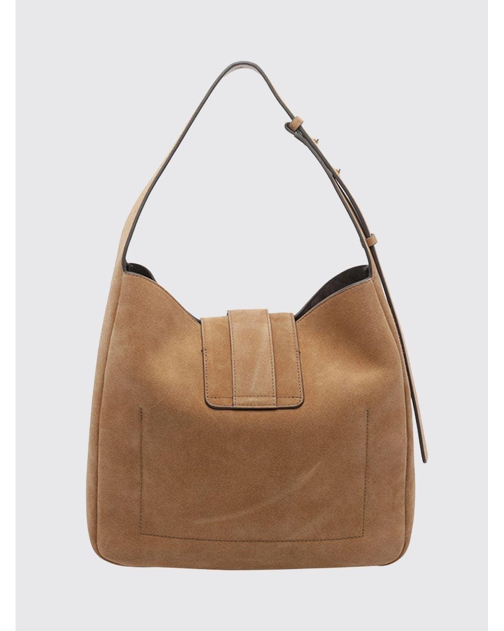 Hogan Brown H01X Suede Shoulder Bag With Adjustable Handle