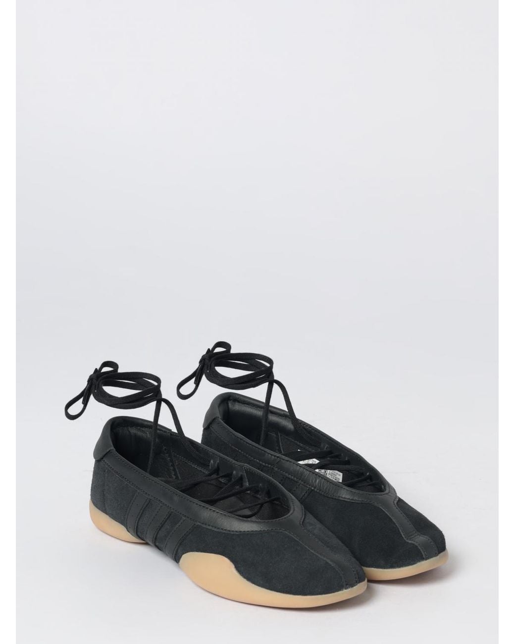 Adidas Originals White Taekwondo Mei Suede Ballet Flats With Ankle Ties