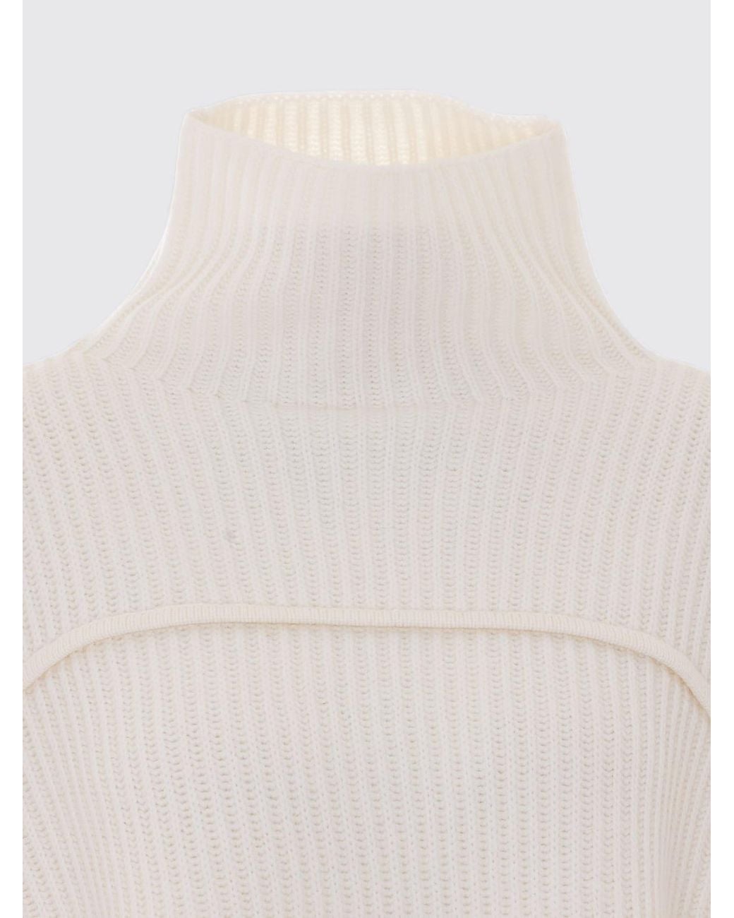 Not Shy White Long-Sleeve Turtleneck Jumper