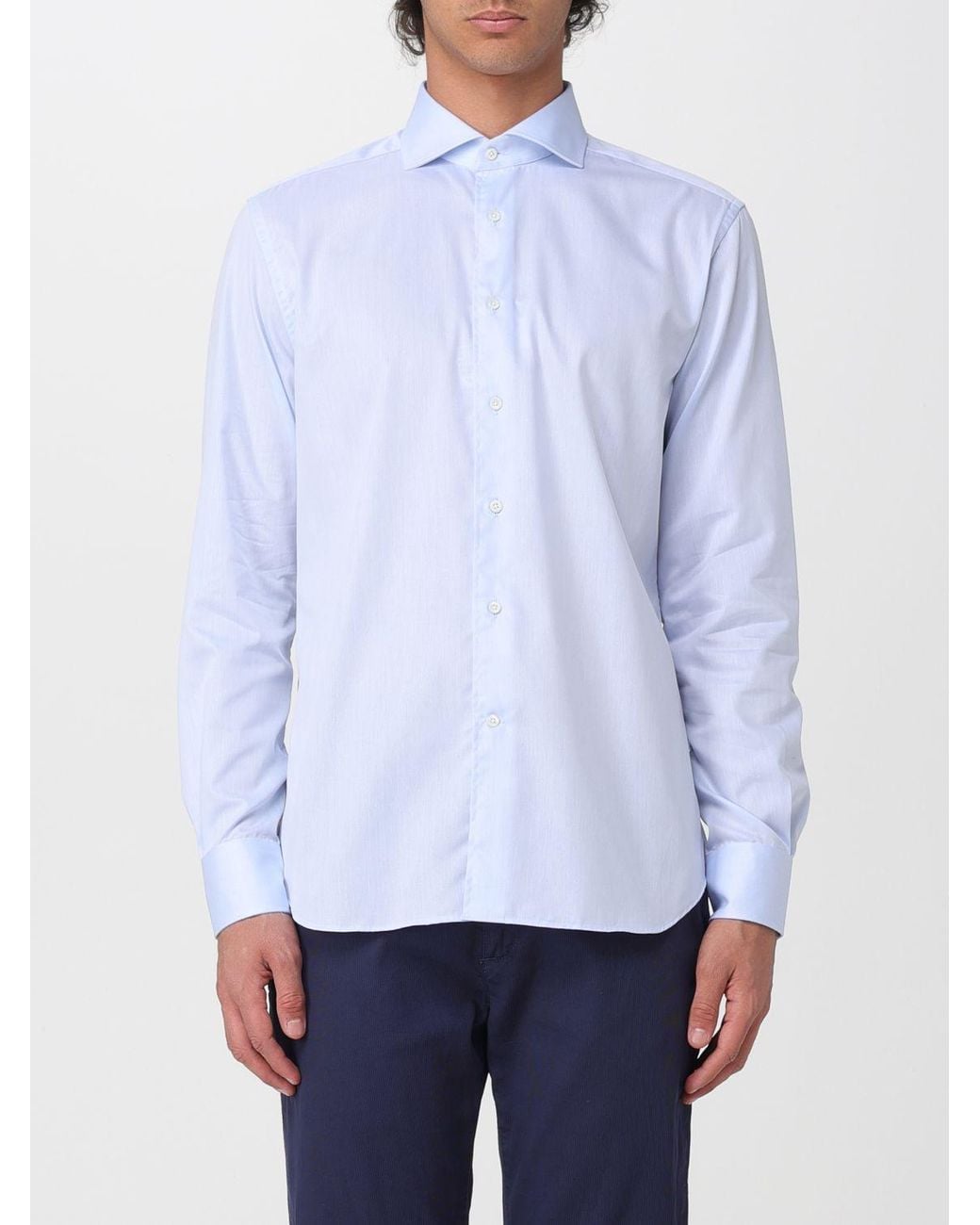 Corneliani White Cotton Classic Shirt for men