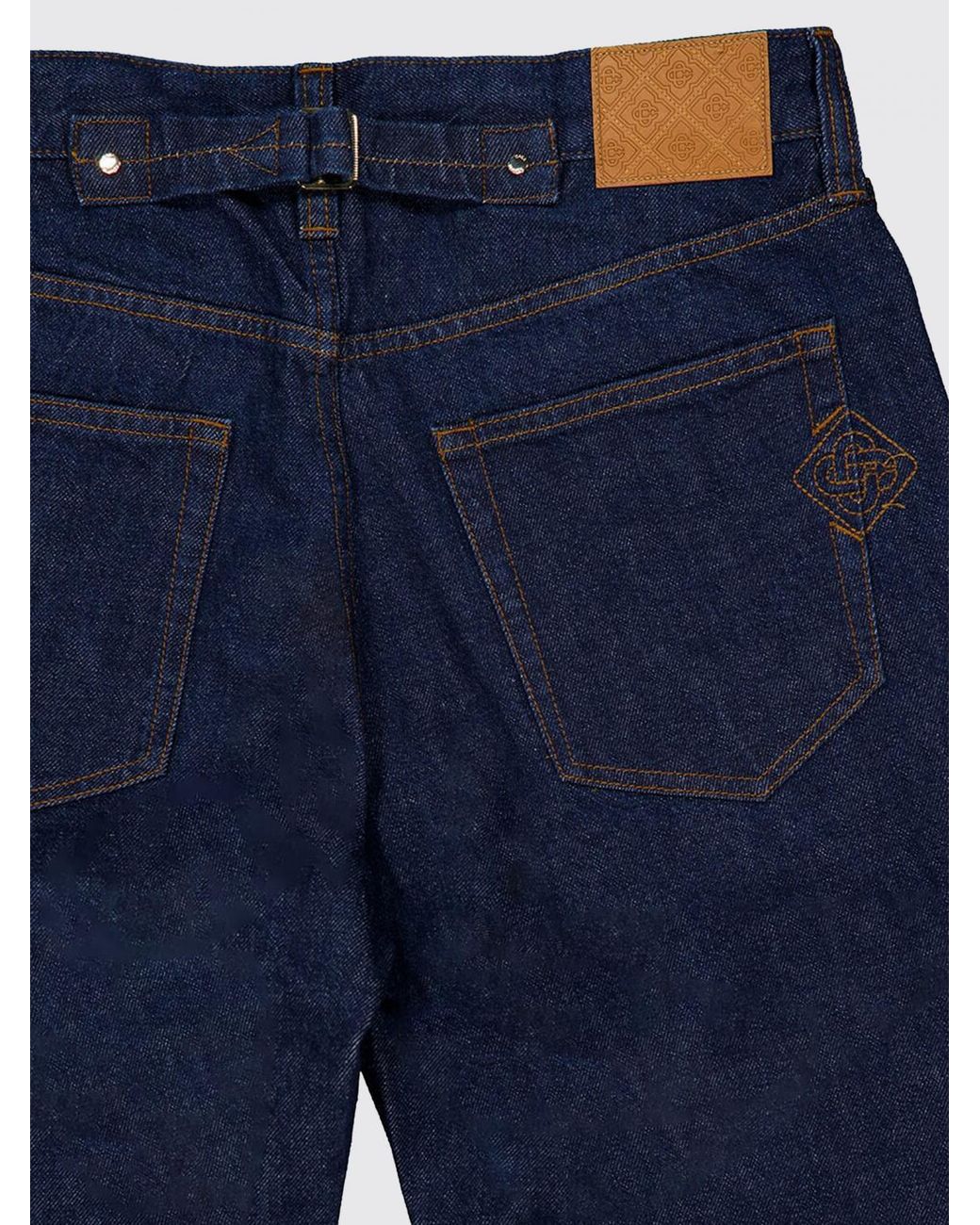 Casablanca Blue Distressed Straight-Fit Cotton Denim Jeans for men