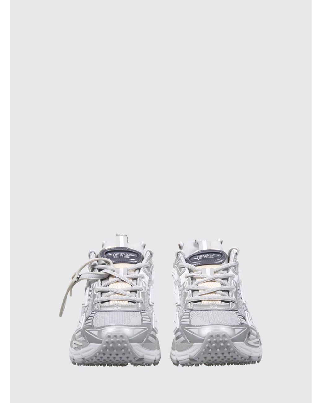 Off-White c/o Virgil Abloh White Bicolour Be Right Back Mesh Trainers With A Notched Sole