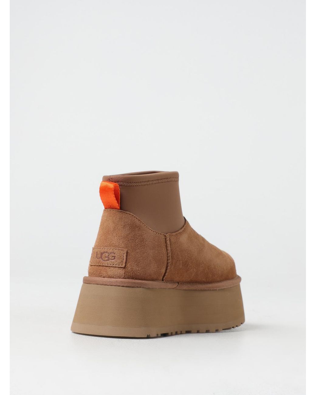 Ugg Brown Classic Mini Dipper Suede And Neoprene Ankle Boots