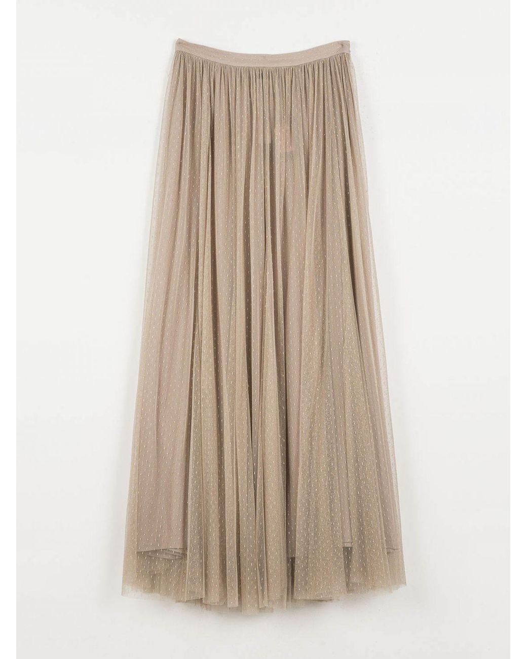 Twinset Brown High-Waisted Pleated Midi Skirt