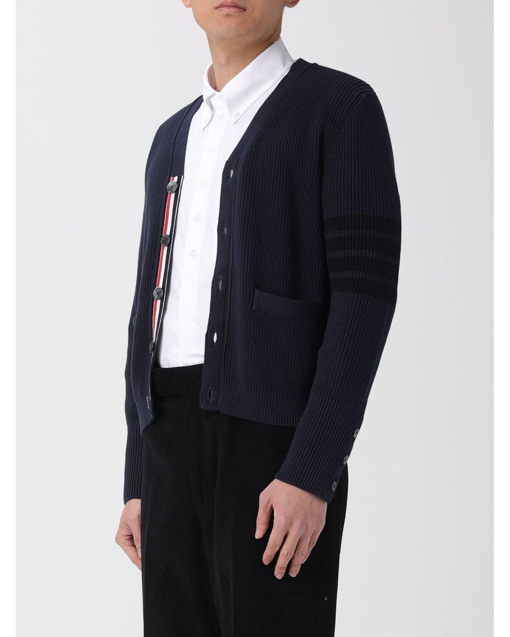 Thom Browne Blue Cotton Cardigan for men