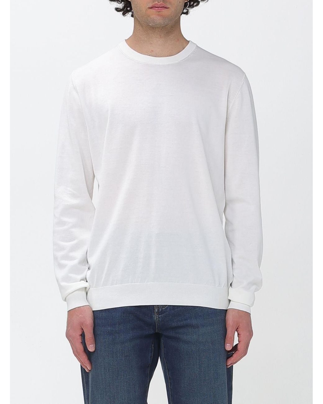 Mc2 Saint Barth White Basic Crew Neck Sweater for men