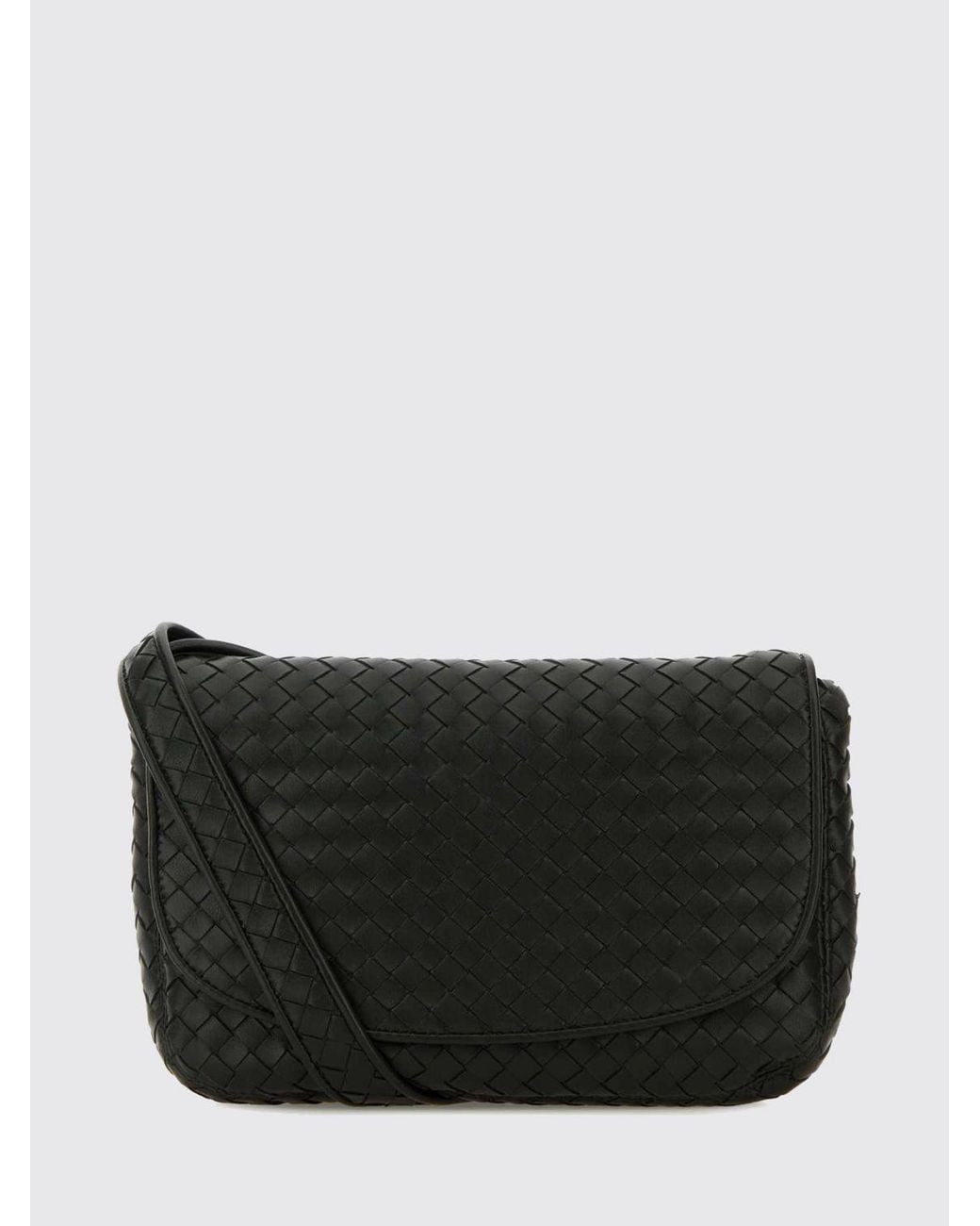 Bottega Veneta Black Veneto Intrecciato Leather Messenger Bag for men