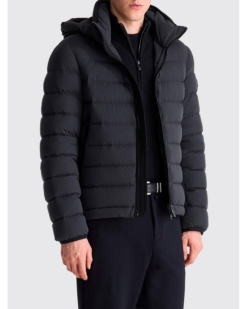 Peuterey Black Duck Down Quilted Jacket for men