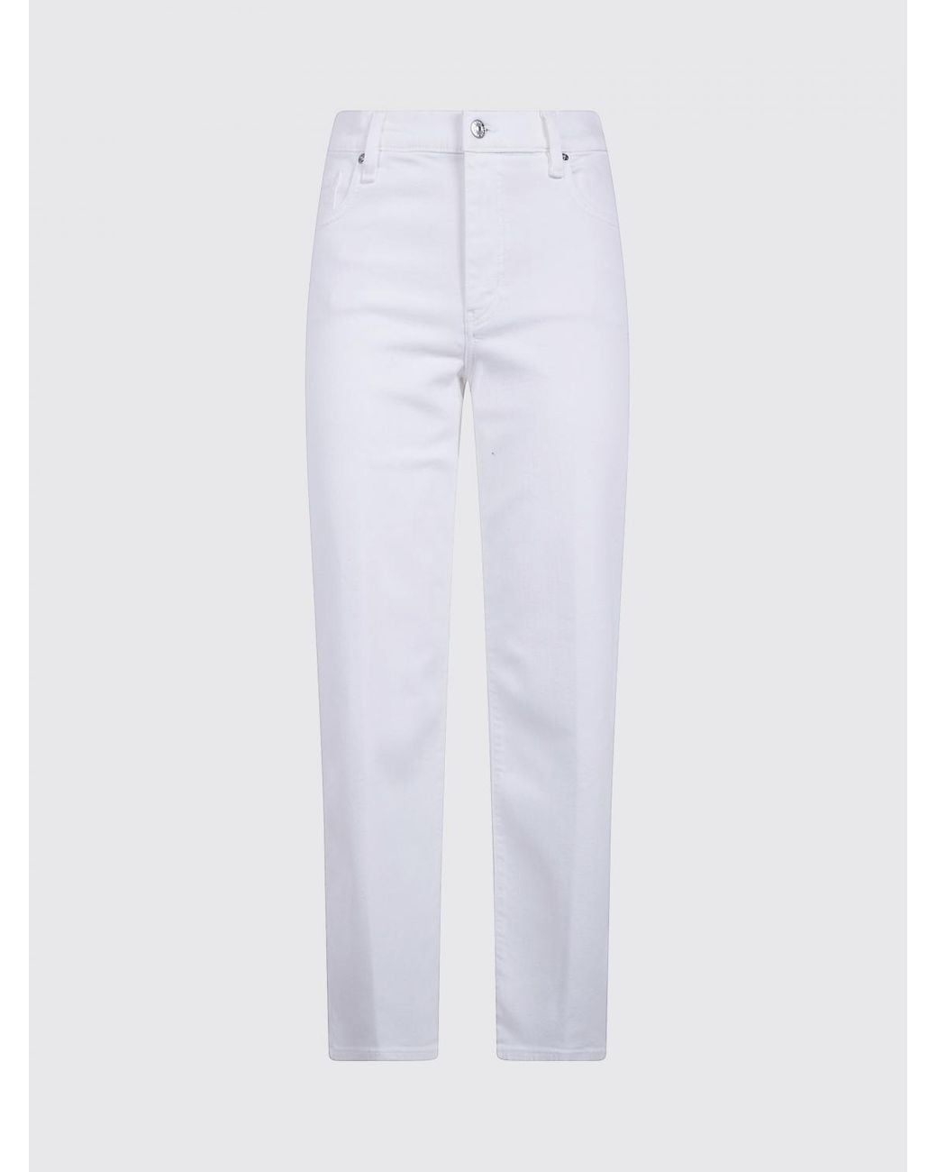 Jeans De Denim De Algodón The Seamed FRAME de color White