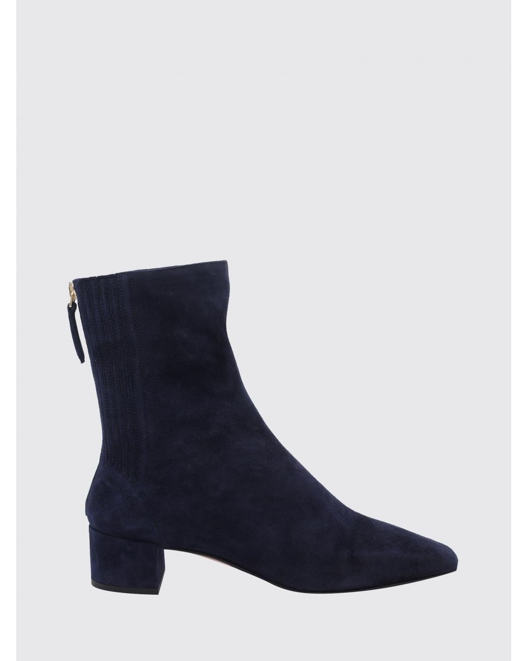 Aquazzura Blue Saint Honorè Suede Chelsea Boots With A Tapered Toe