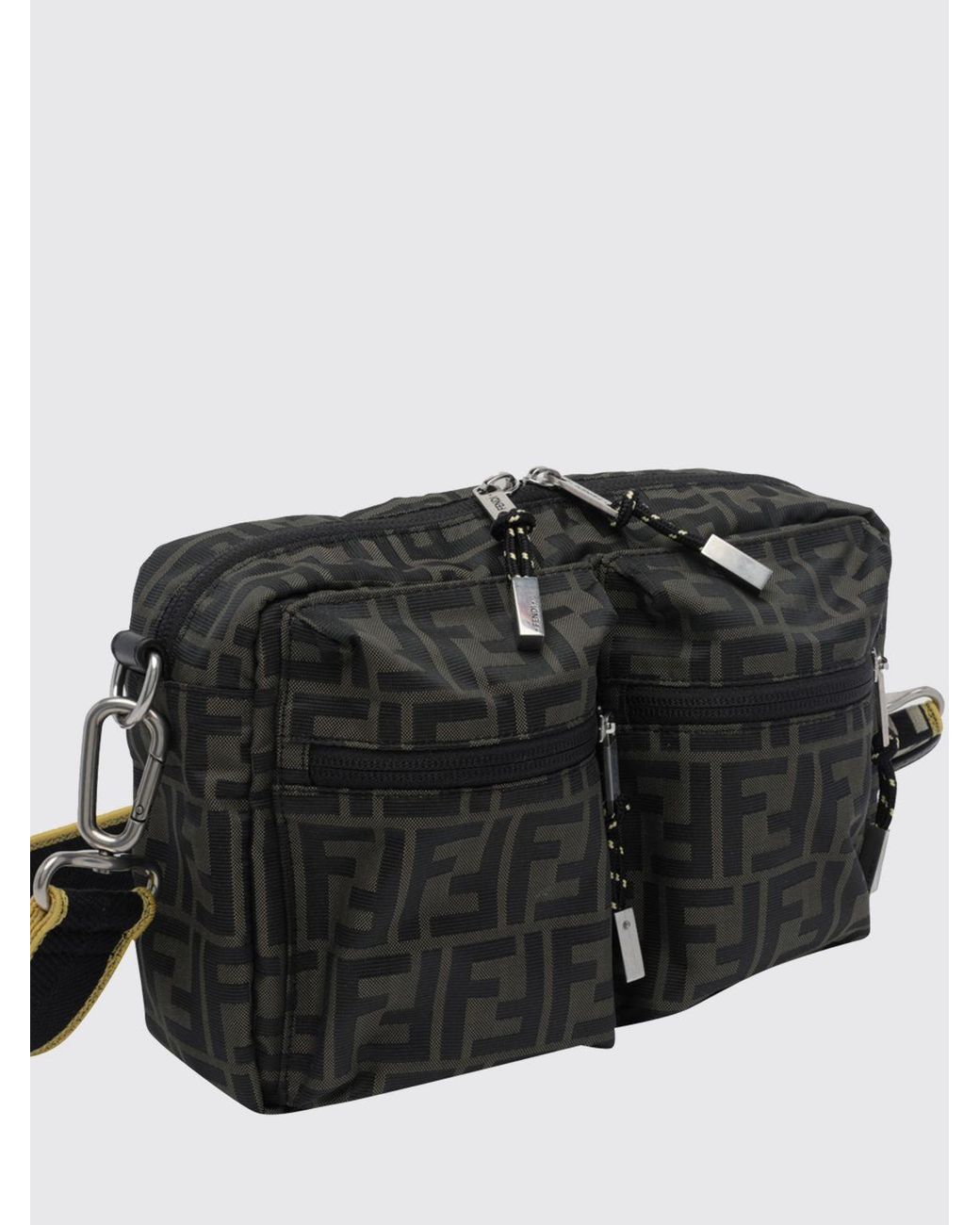 Fendi Black Ff Monogram Calfskin Utility Cross-Body Bag for men