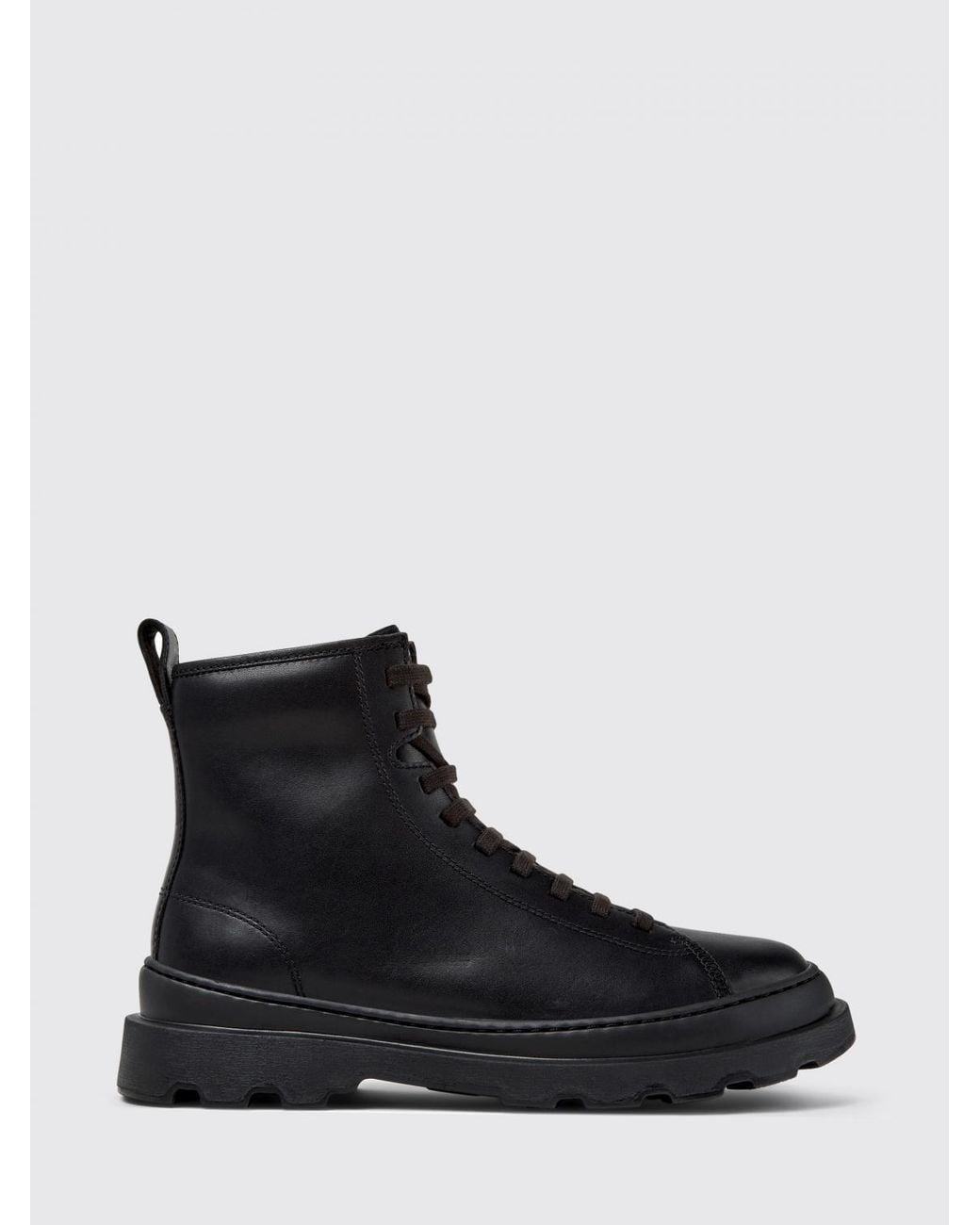 Camper Black Brutus+ Leather Ankle Boot