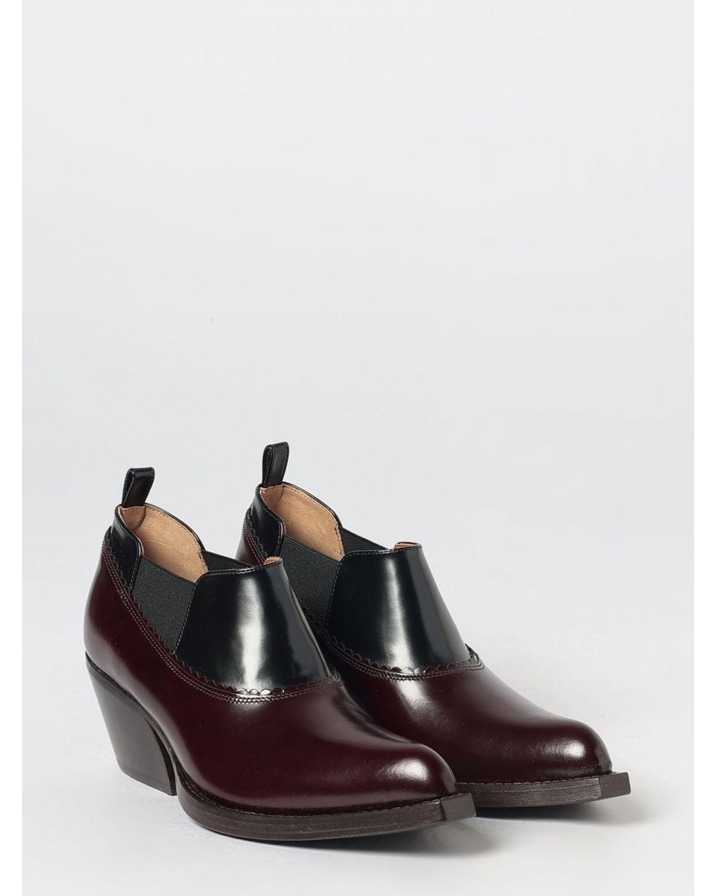 Marni White Bicolour Brushed Calf Leather Texan Boots With Elasticated Ankle