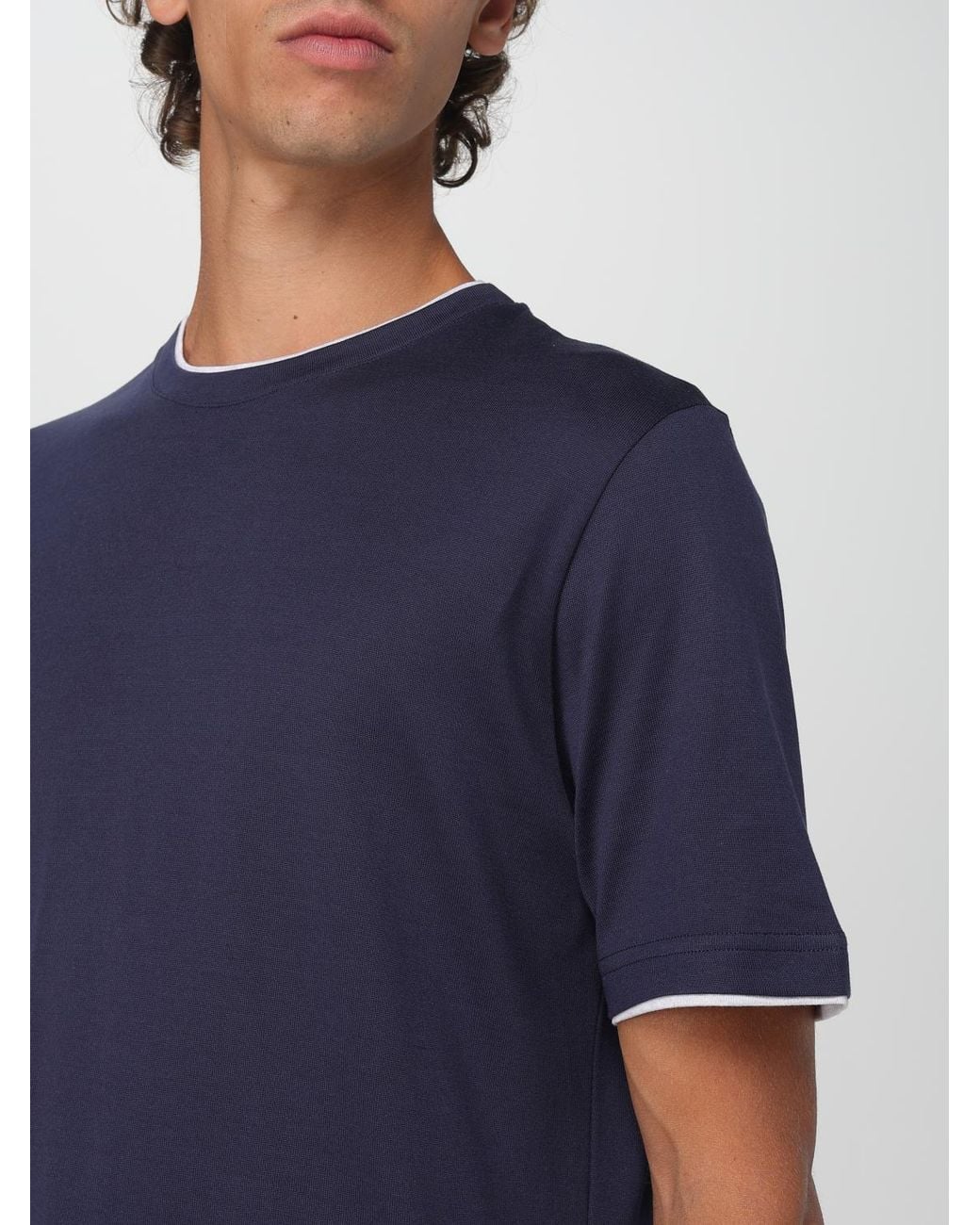 Eleventy Blue Cotton T-Shirt for men