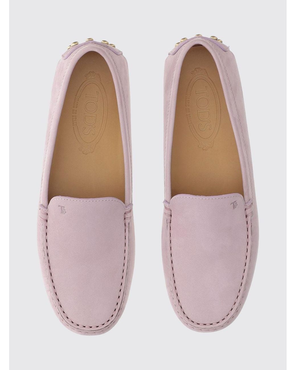 Tod's Pink Suede Driver Loafers