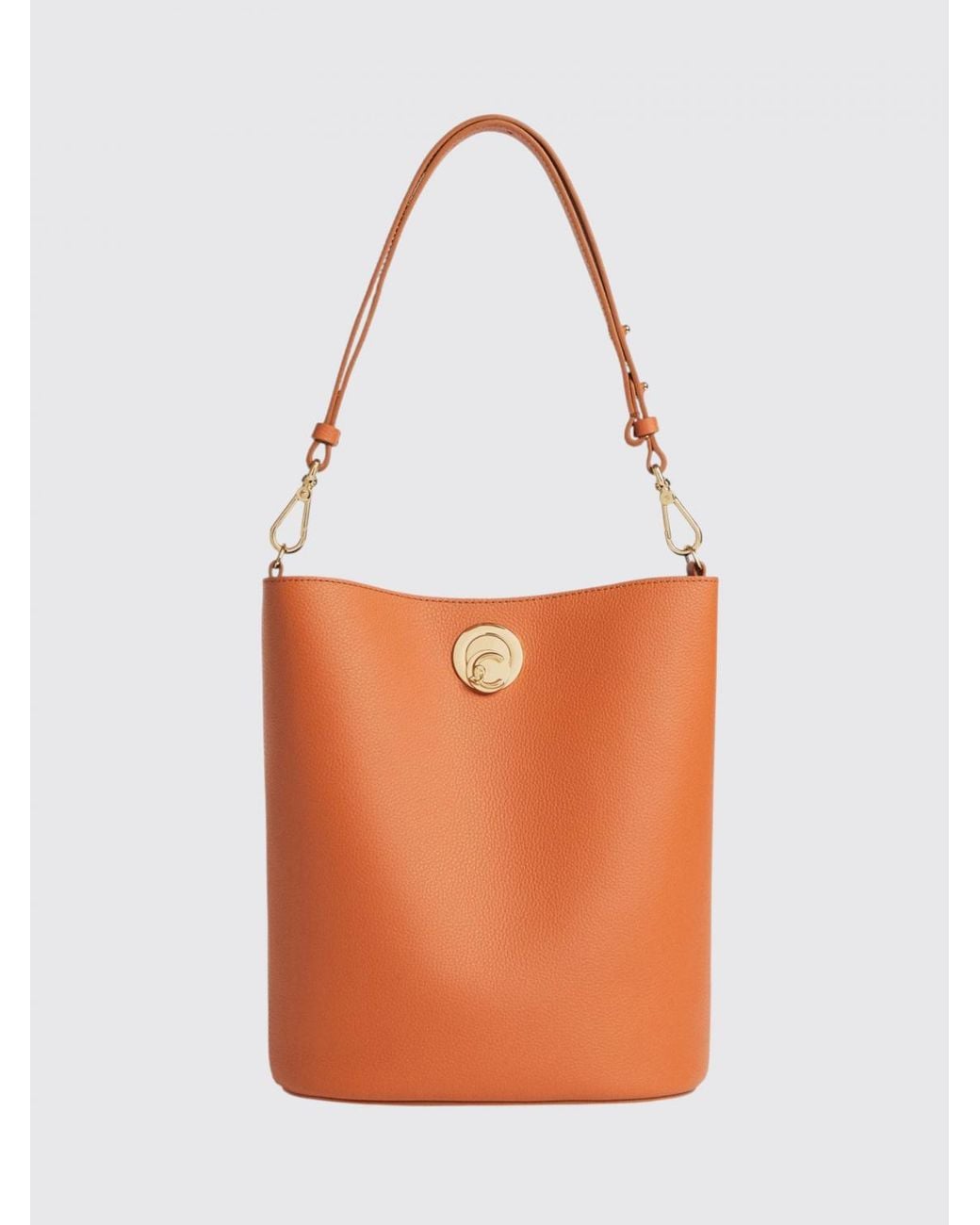 Coccinelle Orange Nikla Grained Leather Bucket Bag