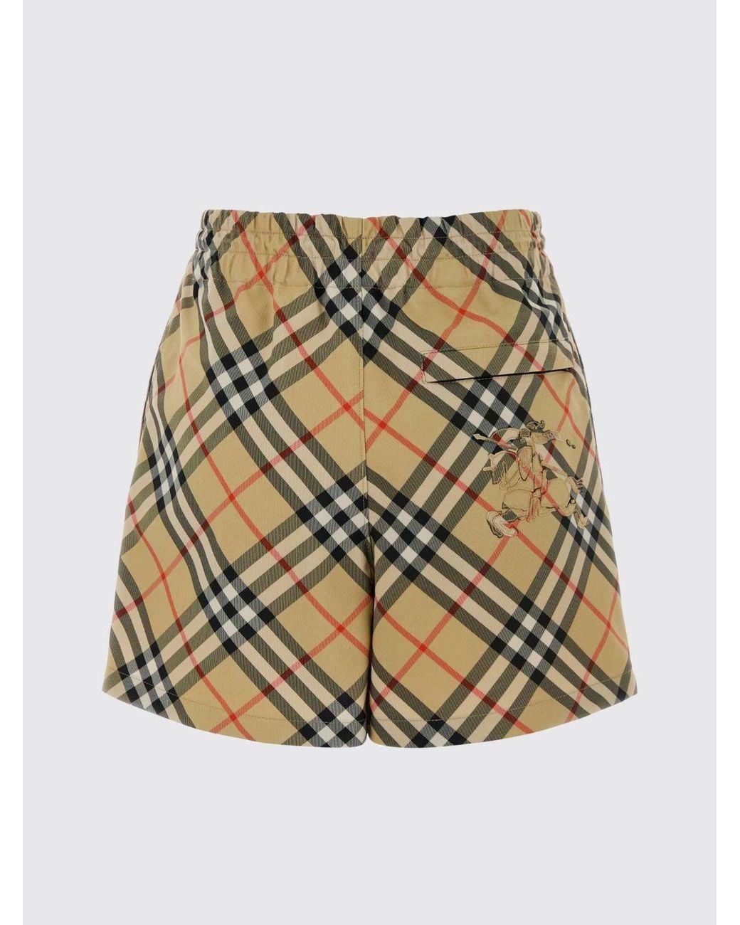 Burberry Natural Polyester Shorts With Vintage Check Pattern