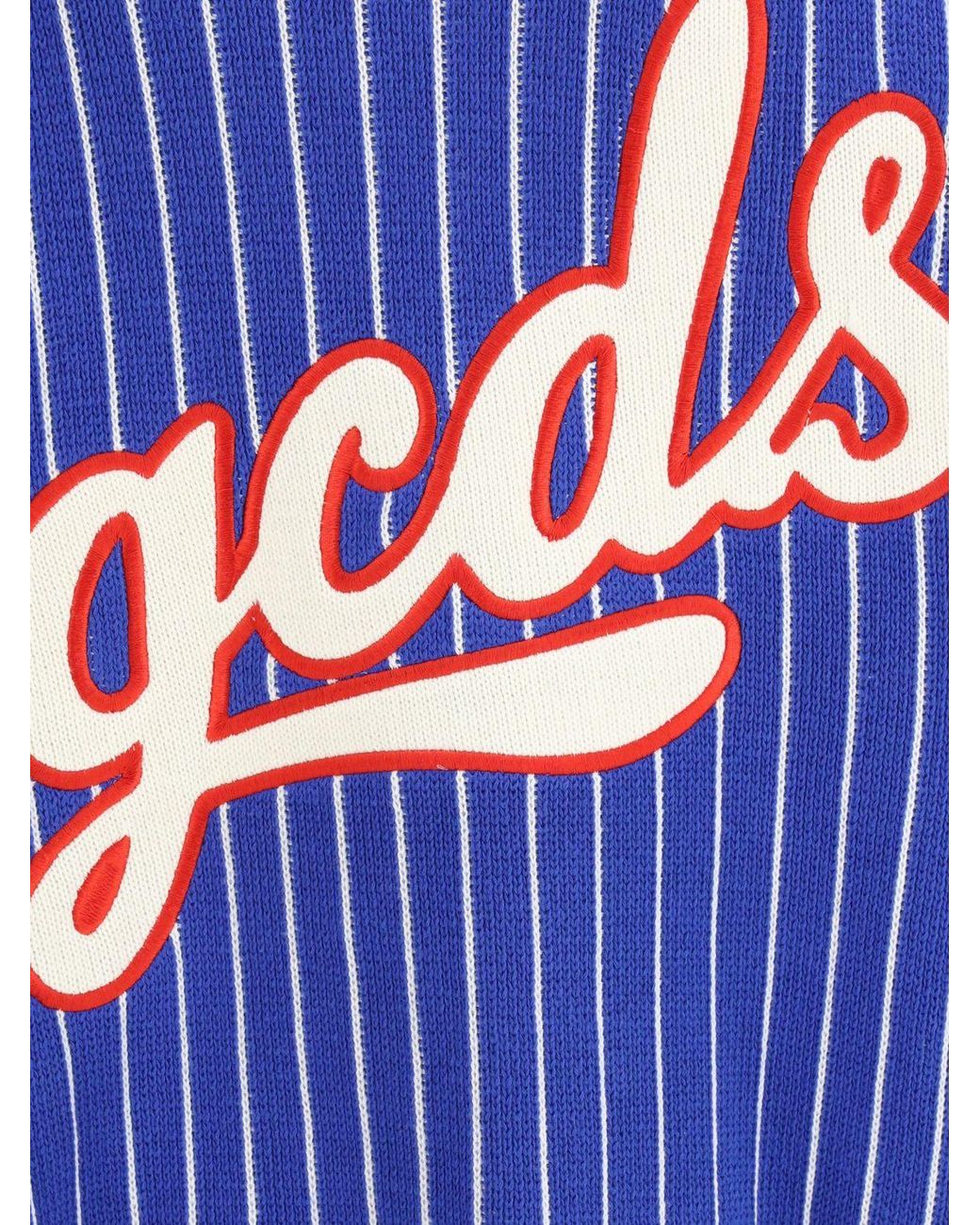 Gcds Gestreifter Logo-Baumwollcardigan in Blue für Herren