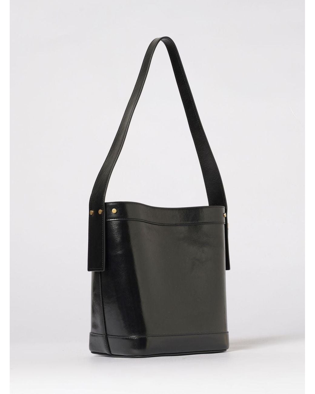 Versace Black Leather Pivot Bucket Bag