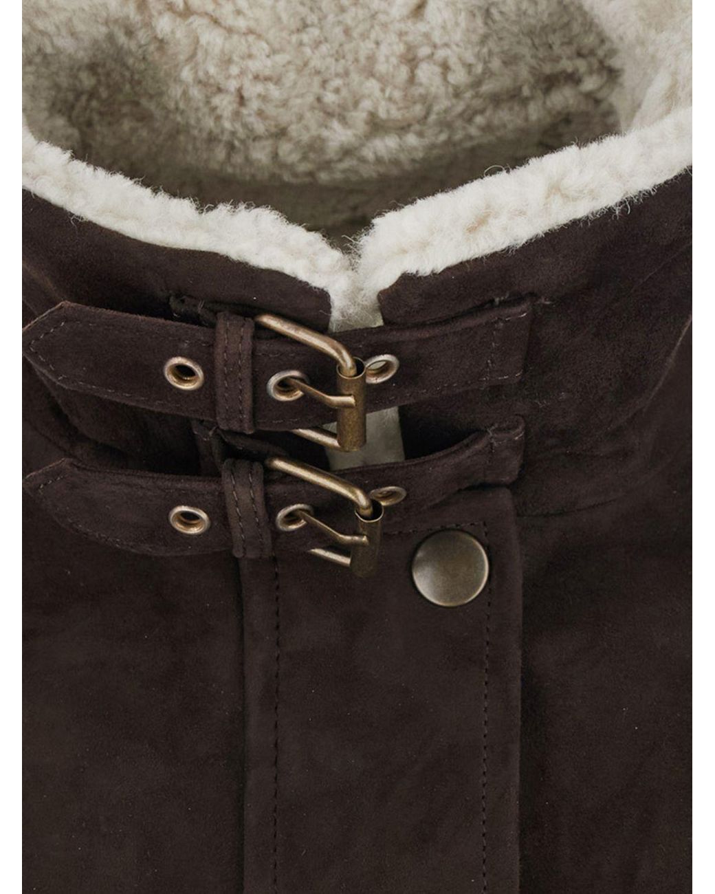 Semicouture Black Suede Leather Jacket With A Fur Collar And A Relaxed Fit