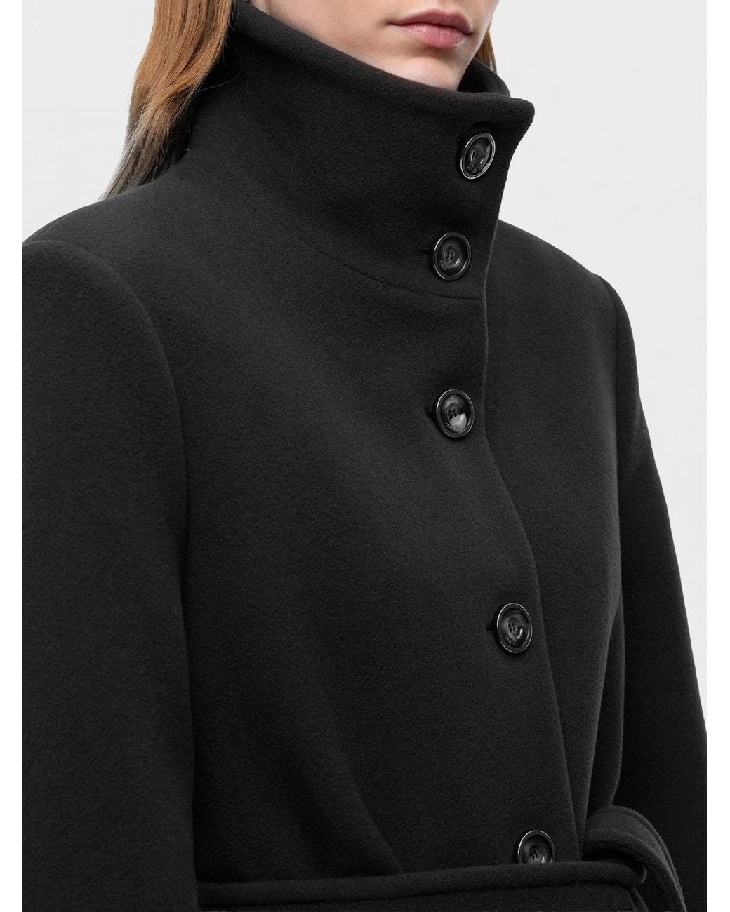 Pinko Black Single-Breasted Knee-Length Coat