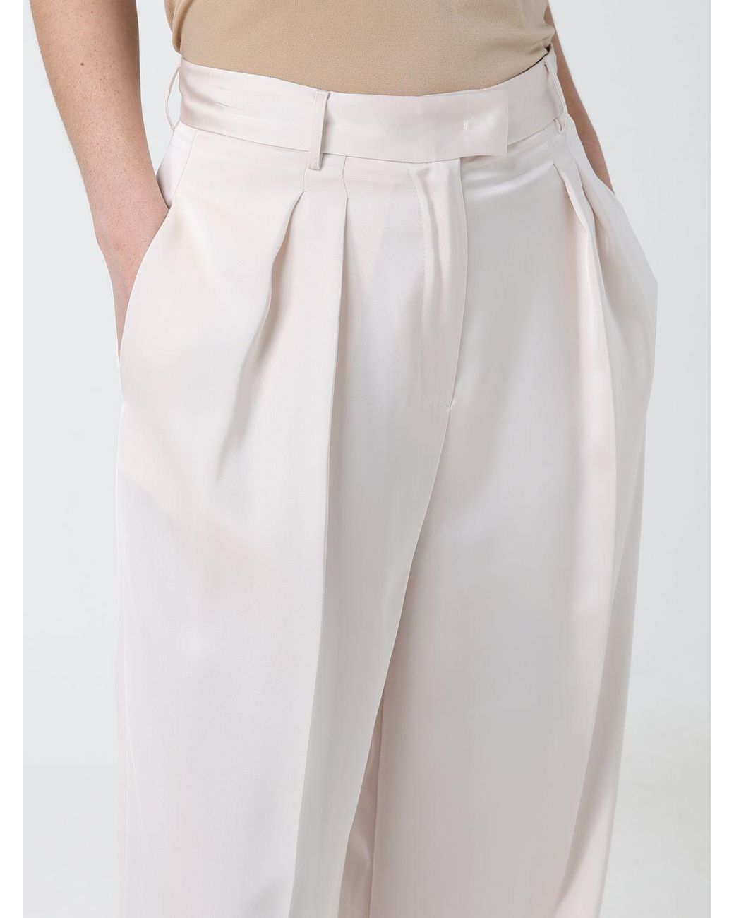 SIMONA CORSELLINI Pink Satin Palazzo Trousers