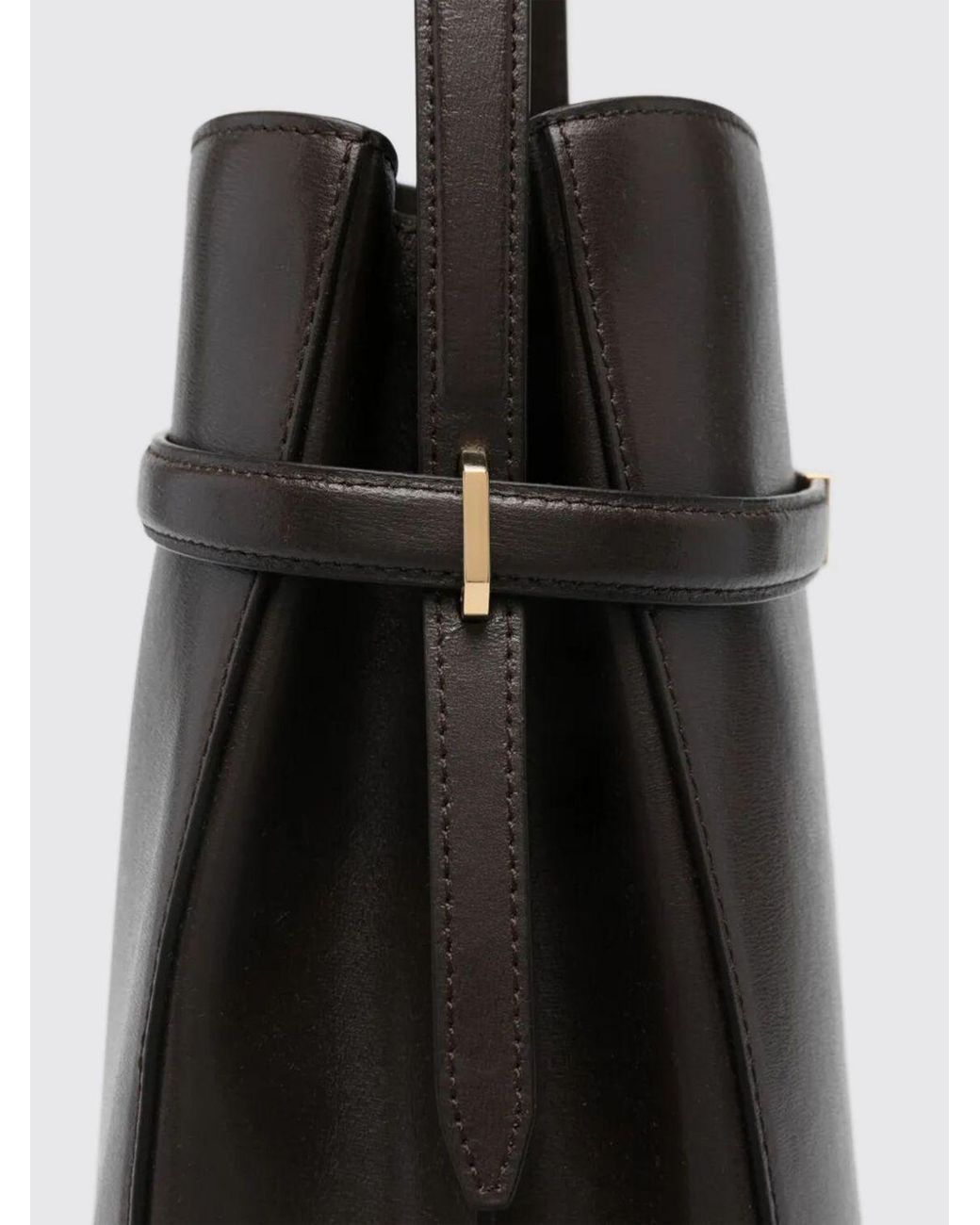 Totême Black Leather Bucket Bag