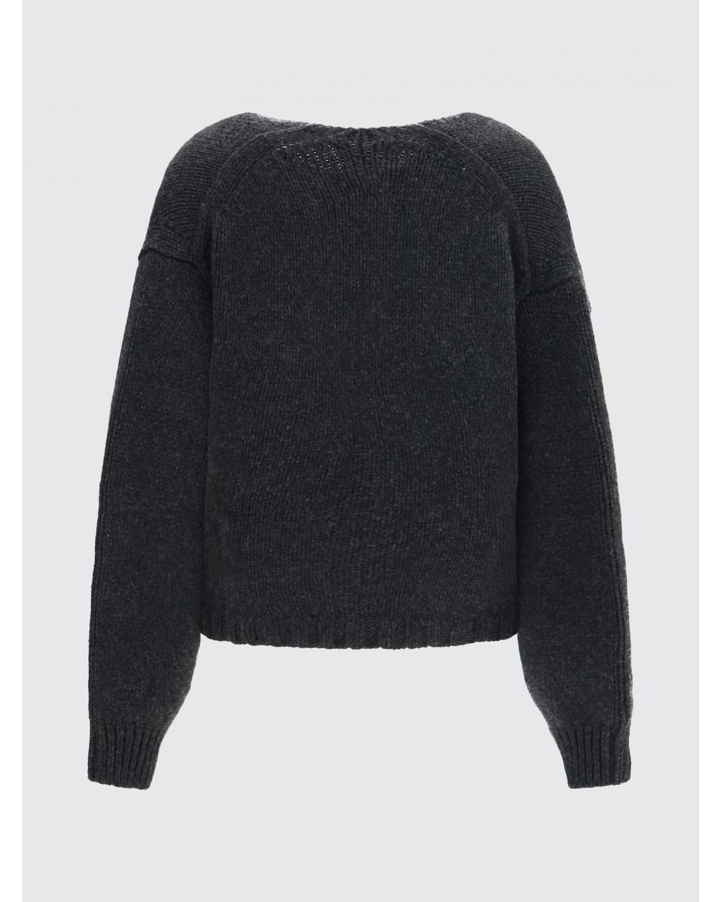 Khaite Black Deep V-Neck Pure Cashmere Cardigan
