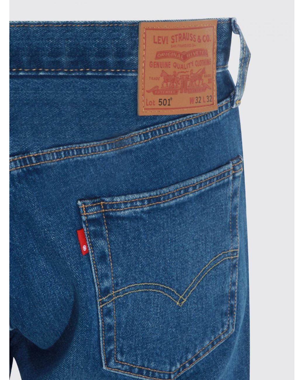 Levi's Blue 5-Pocket Straight-Fit Cotton Jeans for men