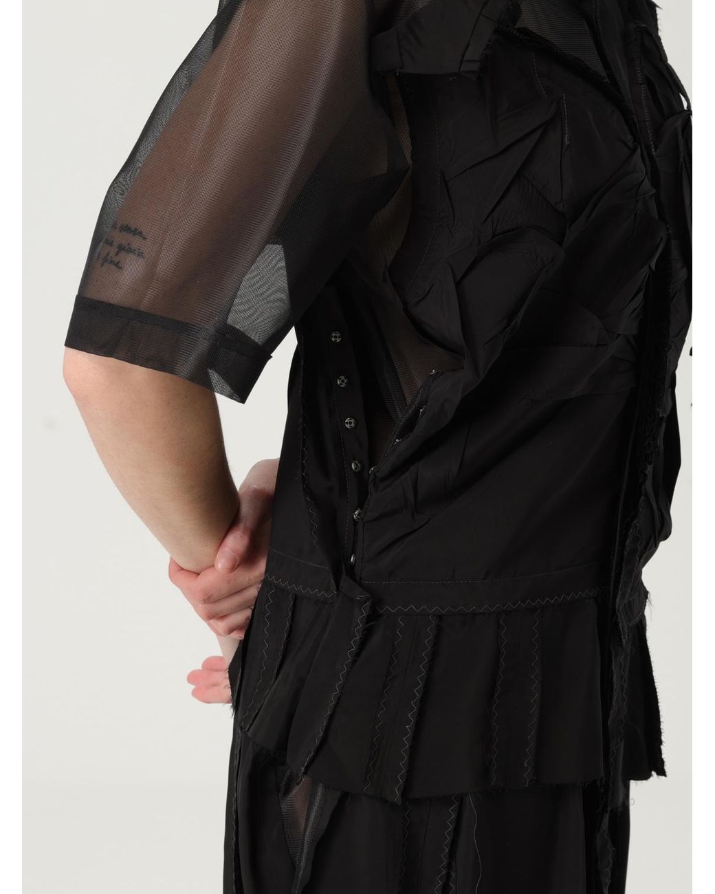 Maison Margiela Black Layered Mesh Overlay Aline Dress