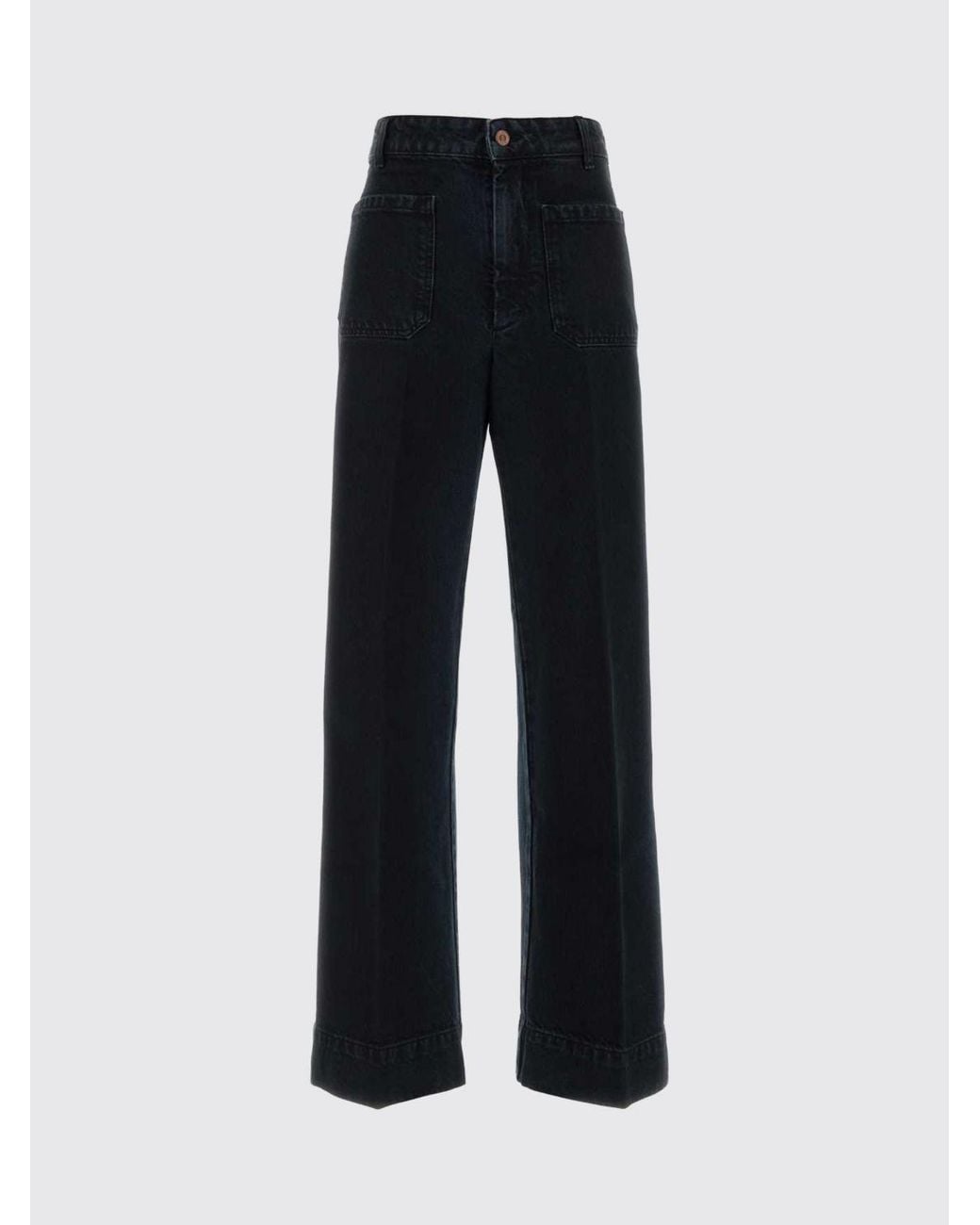 Victoria Beckham Blue Alina High-Waisted Straight-Leg Jeans