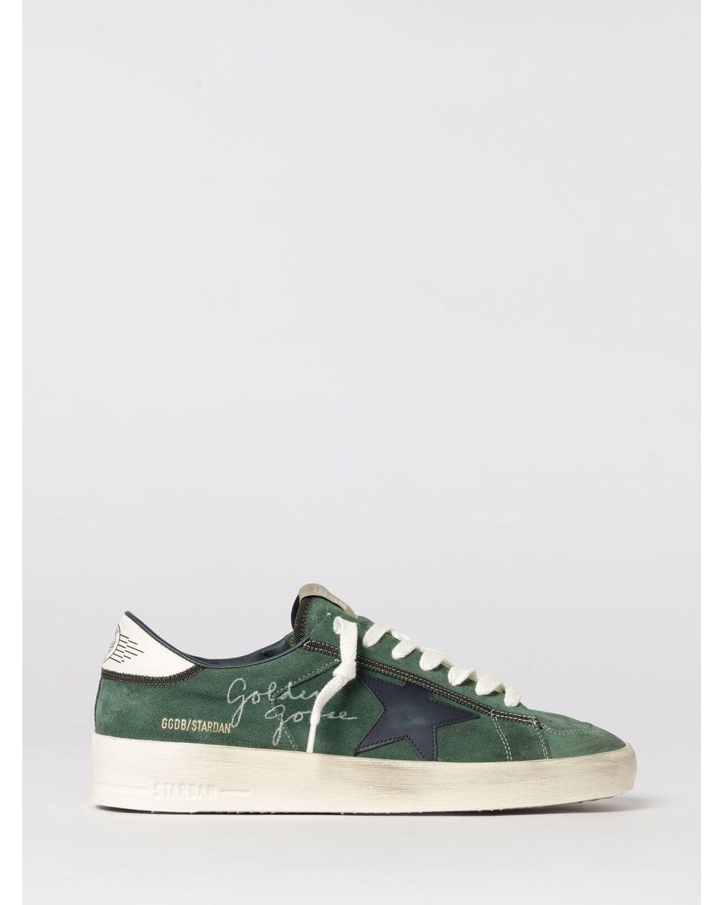 Golden Goose Deluxe Brand Green Stardan Used Suede Sneakers for men